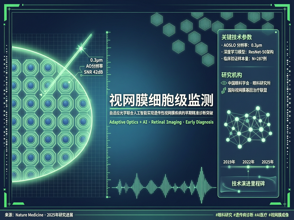 自适应光学视网膜成像联合AI分析:活体光感受器细胞级监测在遗传性视网膜疾病早期诊断中的突破