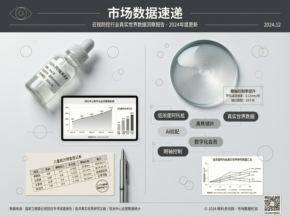 市场数据速递:低浓度阿托品真实世界数据井喷,视光中心数字化会员运营成新护城河