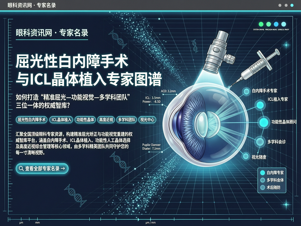 屈光性白内障手术与ICL晶体植入专家图谱:【专家名录】如何打造“精准屈光-功能视觉-多学科团队”三位一体的权威智库?