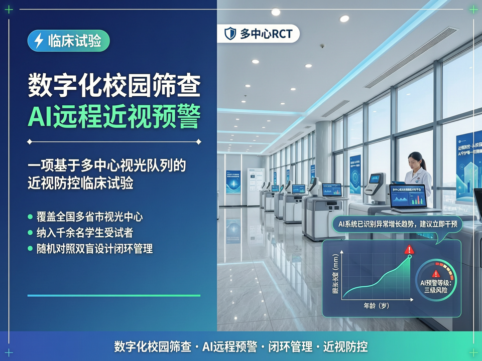 数字化校园筛查与远程AI预警:一项基于多中心视光队列的近视防控临床试验