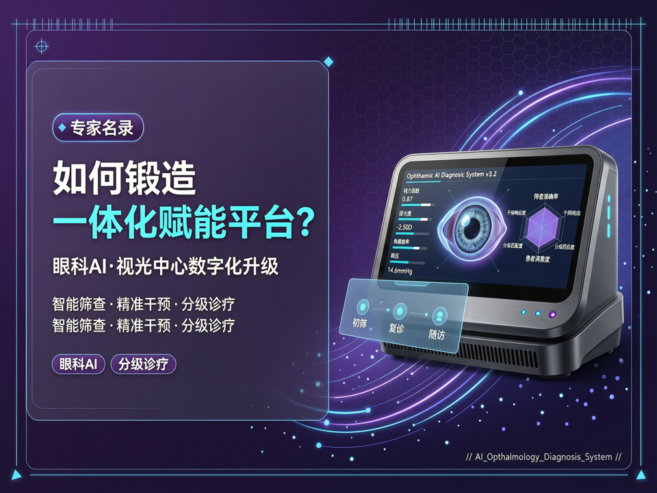 眼科AI辅助诊断与视光中心数字化升级:【专家名录】如何锻造“智能筛查-精准干预-分级诊疗”一体化赋能平台?