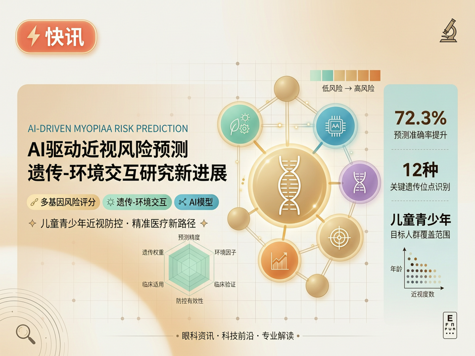 【快讯】AI驱动的近视风险预测模型与遗传-环境交互研究新进展