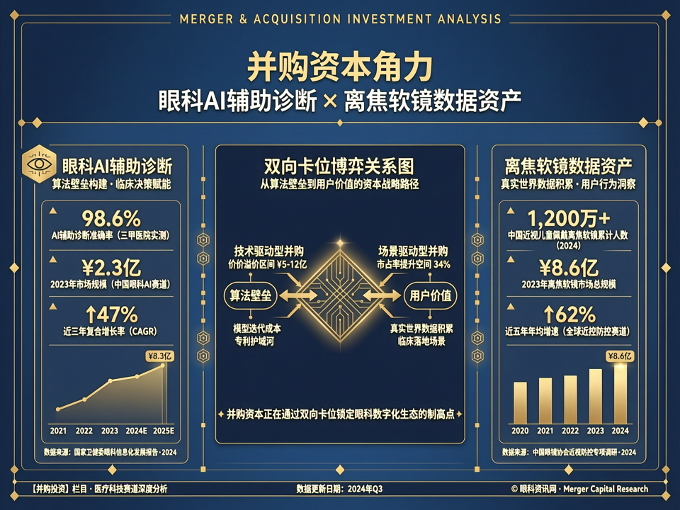 并购资本角力「眼科AI辅助诊断」与「离焦软镜数据资产」:从算法壁垒到用户价值的双向卡位
