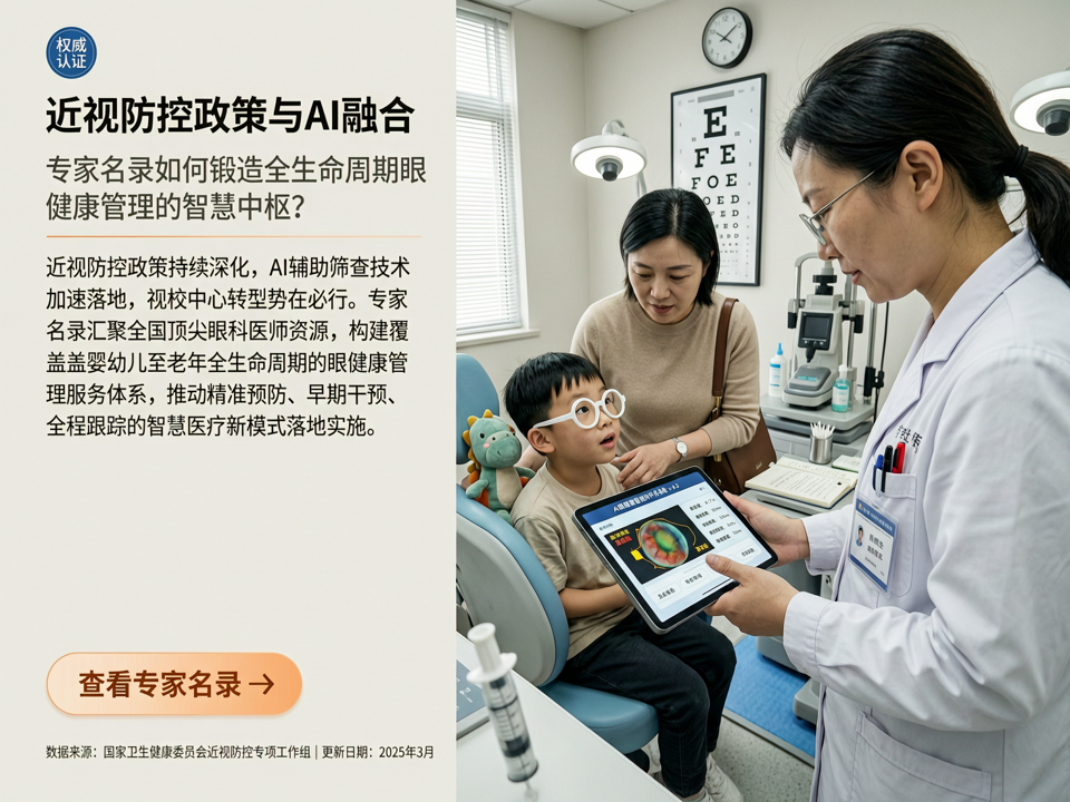 近视防控政策与AI融合:专家名录如何锻造全生命周期眼健康管理的“智慧中枢”?