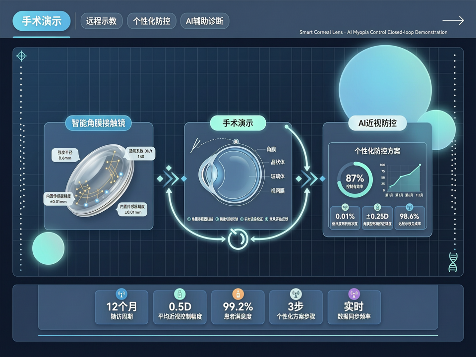 手术演示融合可穿戴设备与AI:从智能角膜接触镜监测到个性化近视防控的闭环示教