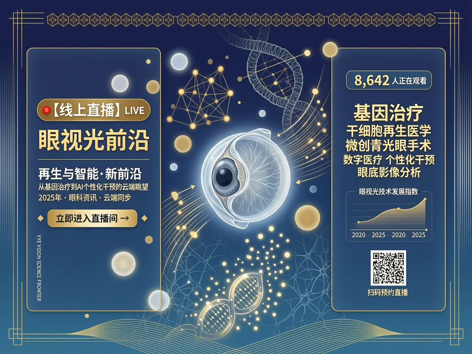 线上直播解码眼视光‘再生与智能’新前沿:从基因治疗到AI个性化干预的云端眺望