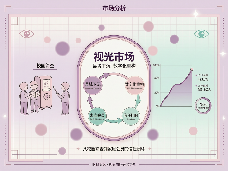 视光市场“县域下沉”与“数字化重构”:从校园筛查到家庭会员的信任闭环