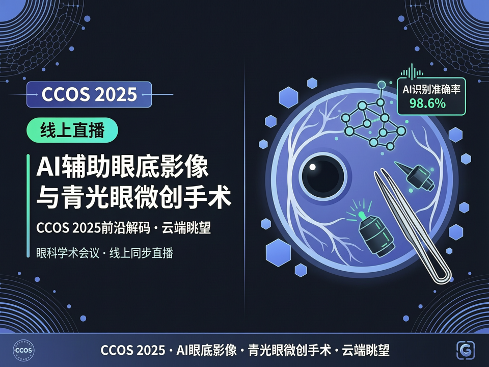 线上直播解码CCOS 2025前沿:AI辅助眼底影像与青光眼微创手术的云端眺望