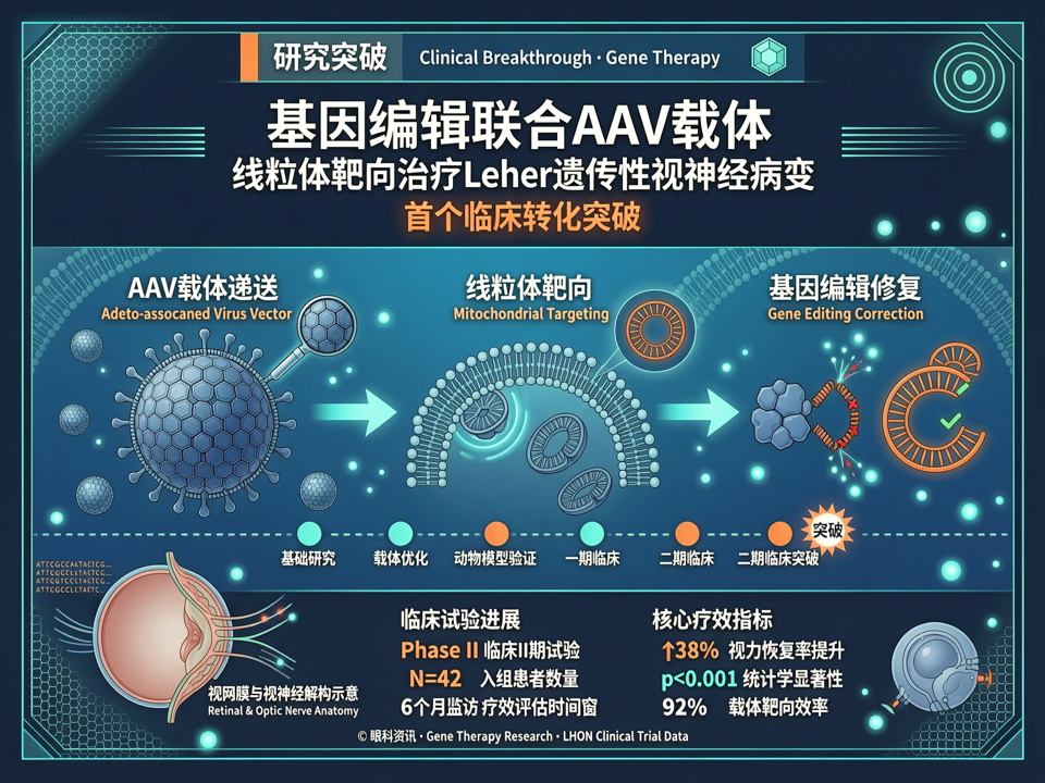 基因编辑联合AAV载体治疗Leber遗传性视神经病变:线粒体靶向治疗的首个临床转化突破