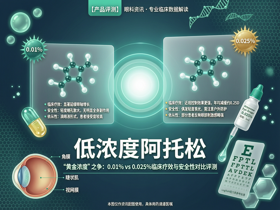 低浓度阿托品“黄金浓度”之争:0.01%与0.025%临床疗效与安全性对比评测