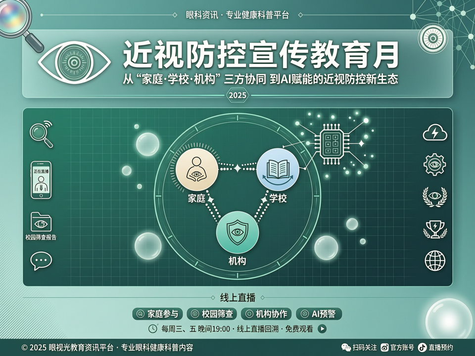 线上直播回溯眼视光教育月:从‘家庭-学校-机构’三方协同到AI赋能的近视防控新生态
