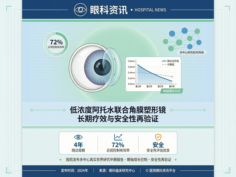 低浓度阿托品联合角膜塑形镜长期疗效与安全性再验证:我院发布多中心真实世界研究中期报告