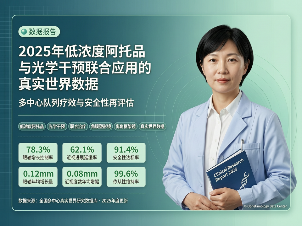 数据报告 | 2025年低浓度阿托品与光学干预联合应用的真实世界数据:多中心队列的疗效与安全性再评估