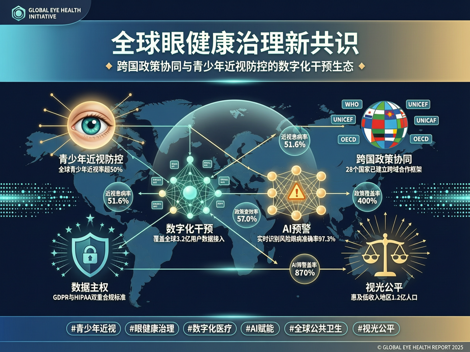 全球眼健康治理新共识:跨国政策协同与青少年近视防控的数字化干预生态