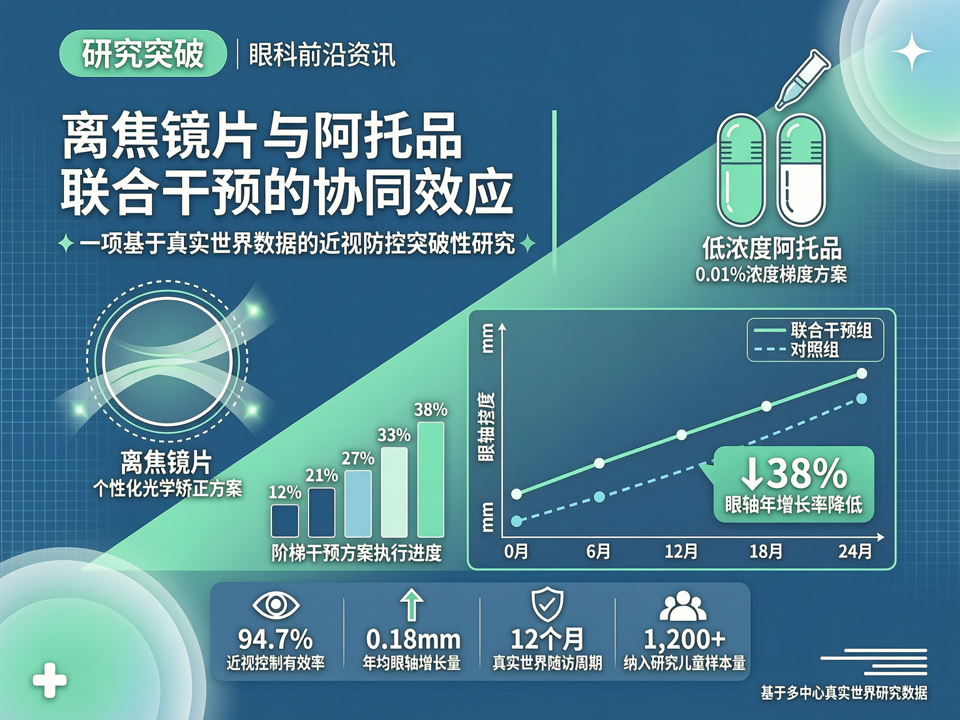 离焦镜片与阿托品联合干预的协同效应:一项基于真实世界数据的近视防控突破性研究
