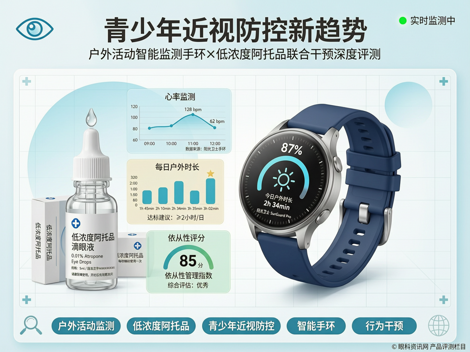 青少年近视防控新趋势:户外活动智能监测手环“阳光卫士”与低浓度阿托品联合干预深度评测