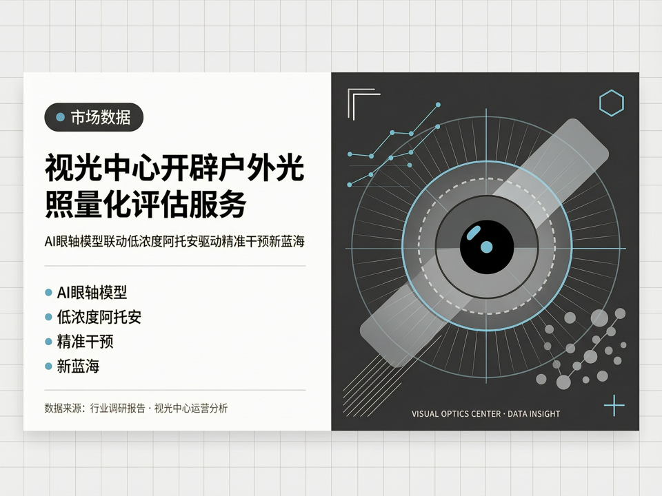 市场数据速递:视光中心开辟户外光照量化评估服务,AI眼轴模型联动低浓度阿托品驱动精准干预新蓝海