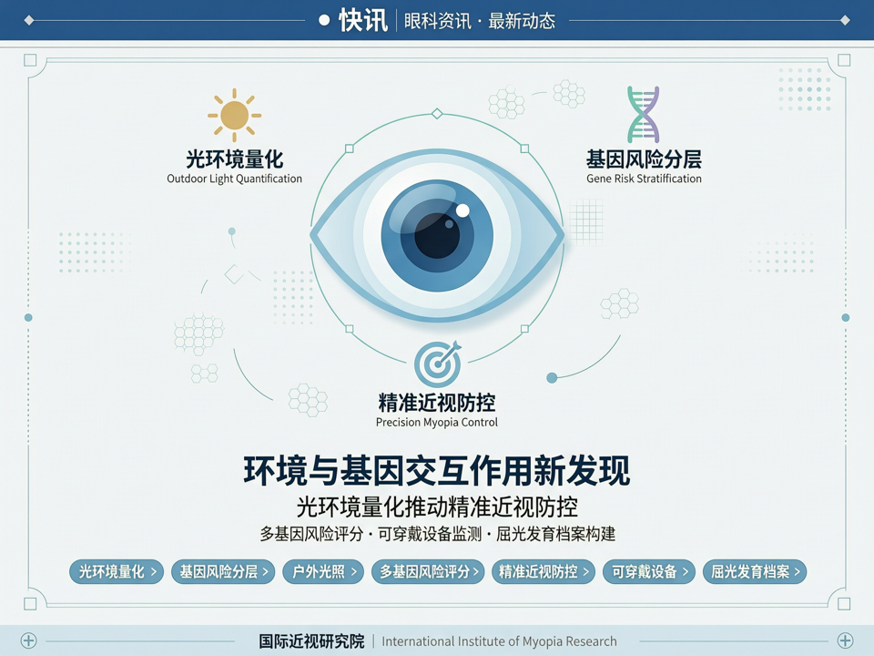 【快讯】国际近视研究院报告:环境与基因交互作用新发现,光环境量化推动精准防控
