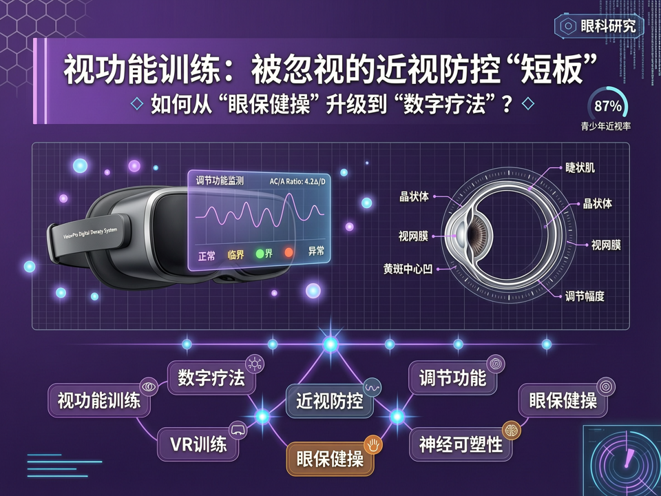 视功能训练:被忽视的近视防控“短板”,如何从“眼保健操”升级到“数字疗法”?