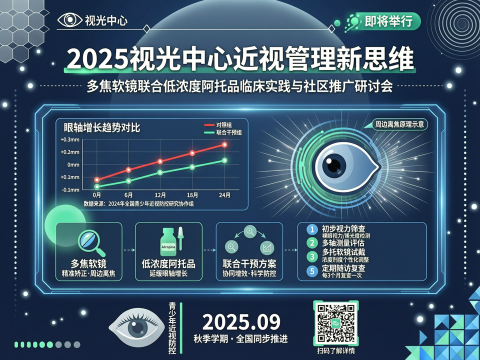 2025视光中心近视管理新思维:多焦软镜联合低浓度阿托品临床实践与社区推广研讨会