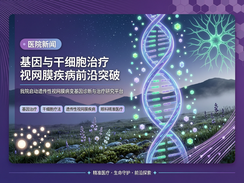 基因与干细胞治疗视网膜疾病前沿突破:我院启动遗传性视网膜病变基因诊断与治疗研究平台