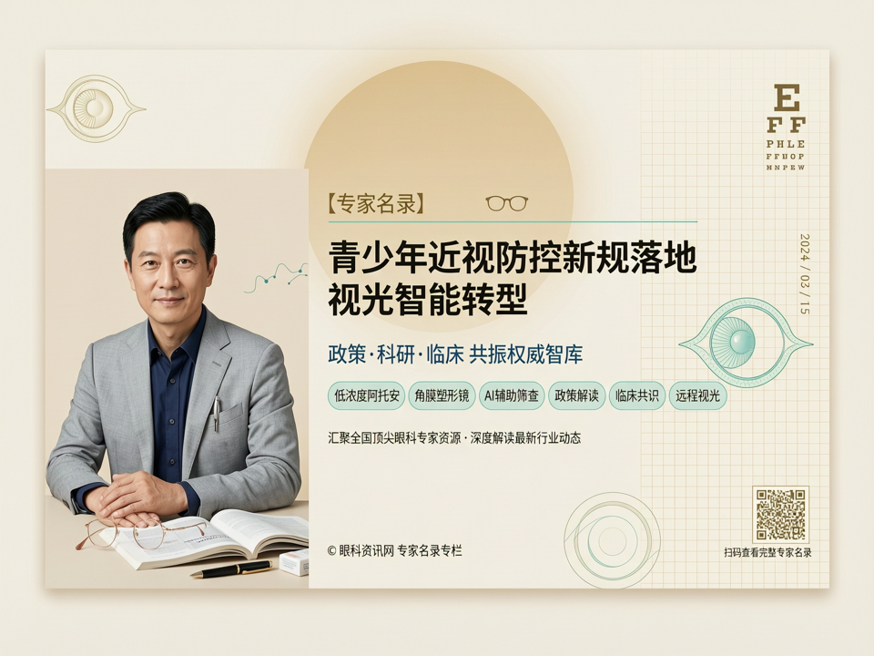 青少年近视防控新规落地与视光智能转型:【专家名录】如何成为“政策-科研-临床”共振的权威智库?