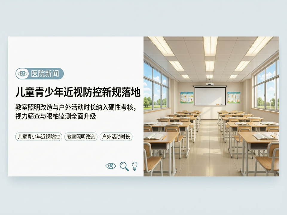 儿童青少年近视防控新规落地:教室照明改造与户外活动时长纳入硬性考核