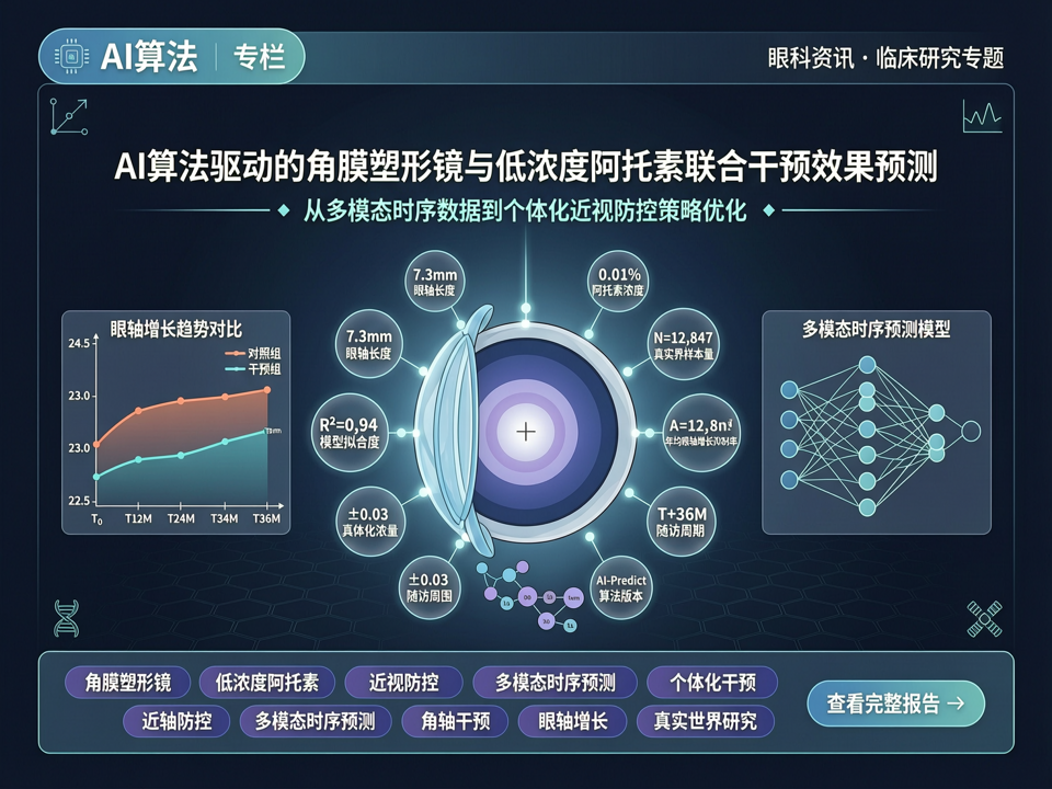 AI算法驱动的角膜塑形镜与低浓度阿托品联合干预效果预测:从多模态时序数据到个体化近视防控策略优化