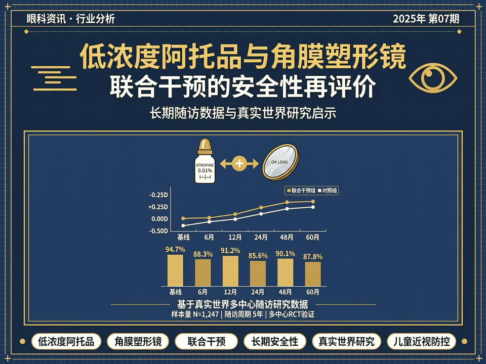 低浓度阿托品与角膜塑形镜联合干预的安全性再评价:长期随访数据与真实世界研究启示
