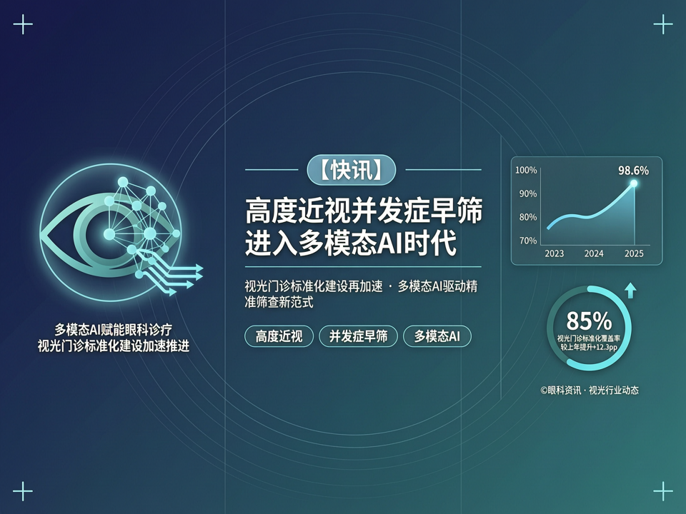 【快讯】高度近视并发症早筛进入多模态AI时代,视光门诊标准化建设再加速