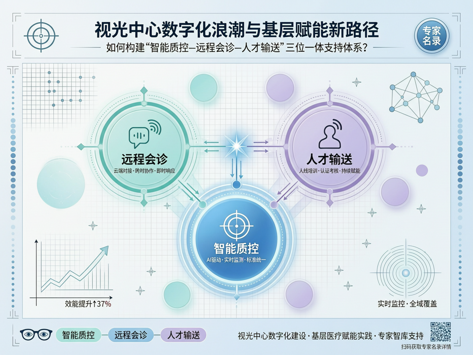 视光中心数字化浪潮与基层赋能新路径:【专家名录】如何构建“智能质控-远程会诊-人才输送”三位一体支持体系?