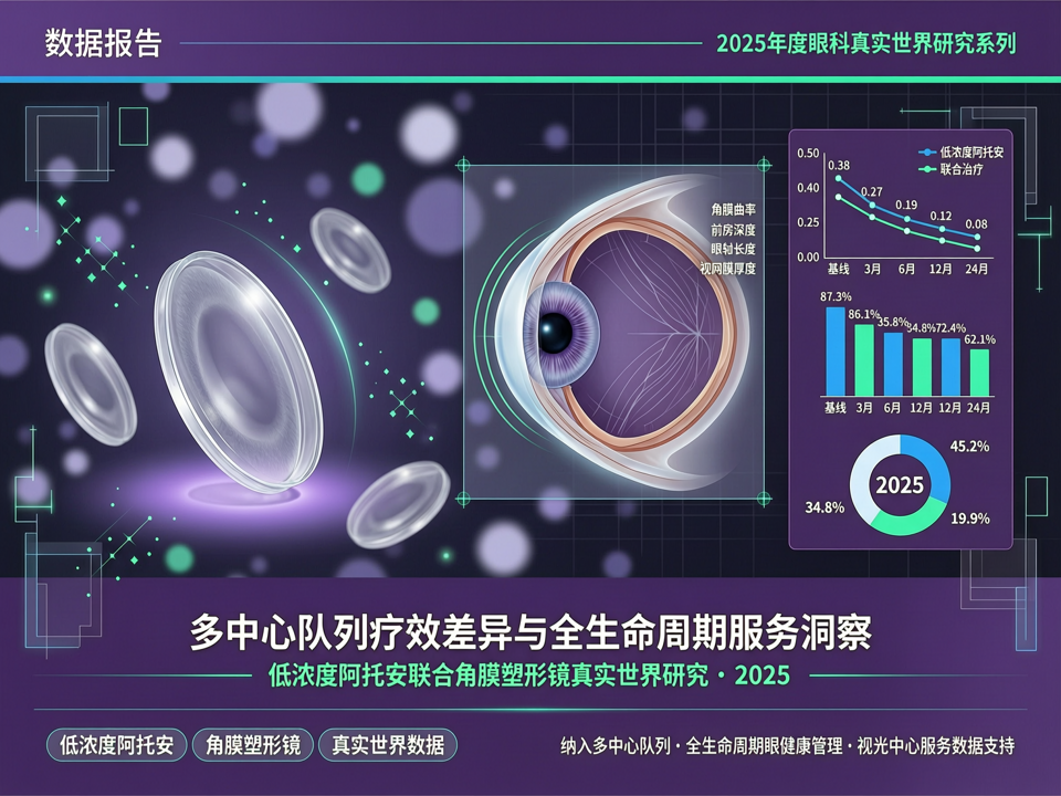 数据报告 | 2025年低浓度阿托品联合角膜塑形镜的真实世界研究:多中心队列的疗效差异与视光中心全生命周期服务数据洞察