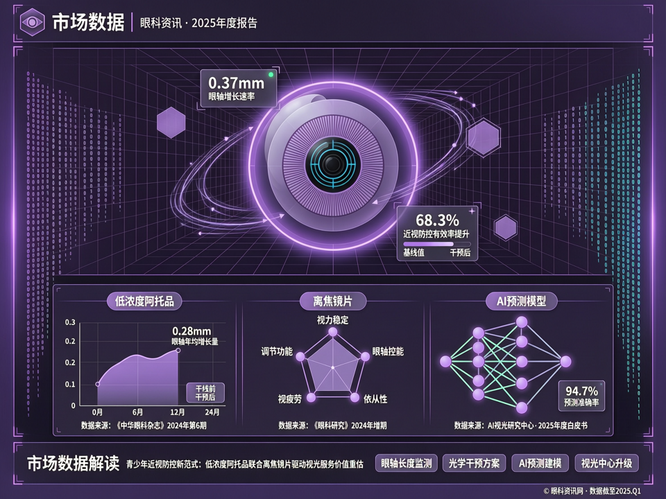 市场数据解读:眼科期刊聚焦近视机制与光学干预,低浓度阿托品联合离焦镜片数据驱动视光服务价值重估