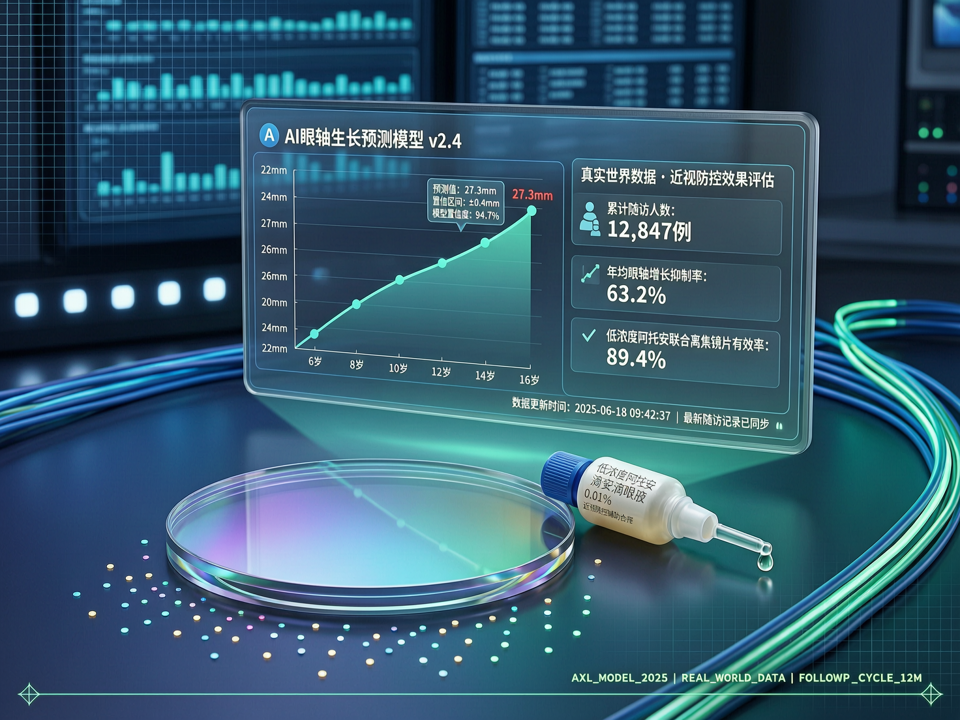 市场数据观察:视光中心数字化随访与AI眼轴模型联动,低浓度阿托品联合离焦镜片真实世界数据升温
