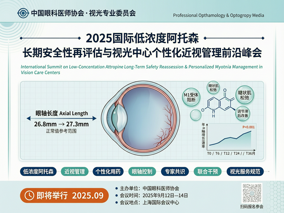 2025国际低浓度阿托品长期安全性再评估与视光中心个性化近视管理前沿峰会