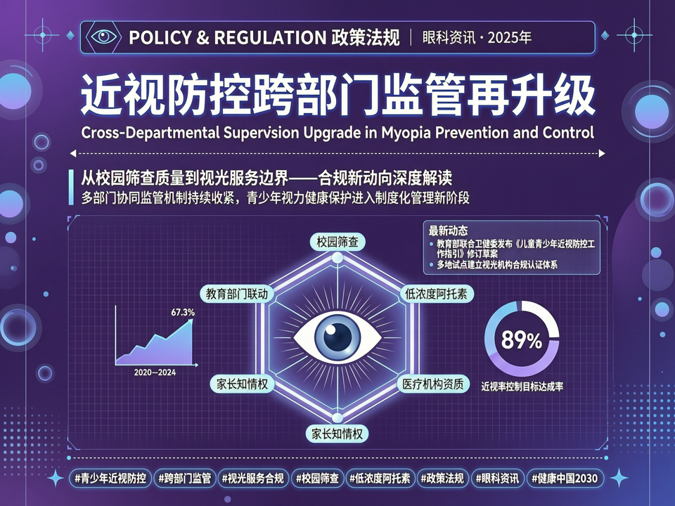 政策法规:近视防控跨部门监管再升级——从校园筛查质量到视光服务边界的合规新动向