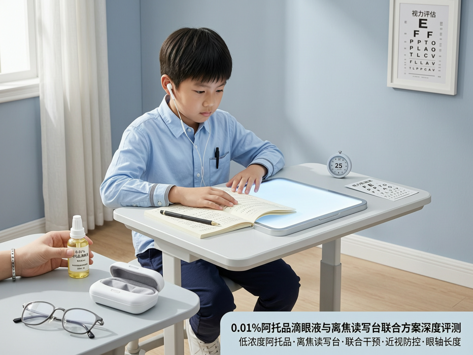 0.01%阿托品滴眼液与离焦读写台联合方案:儿童近视防控场景化深度评测