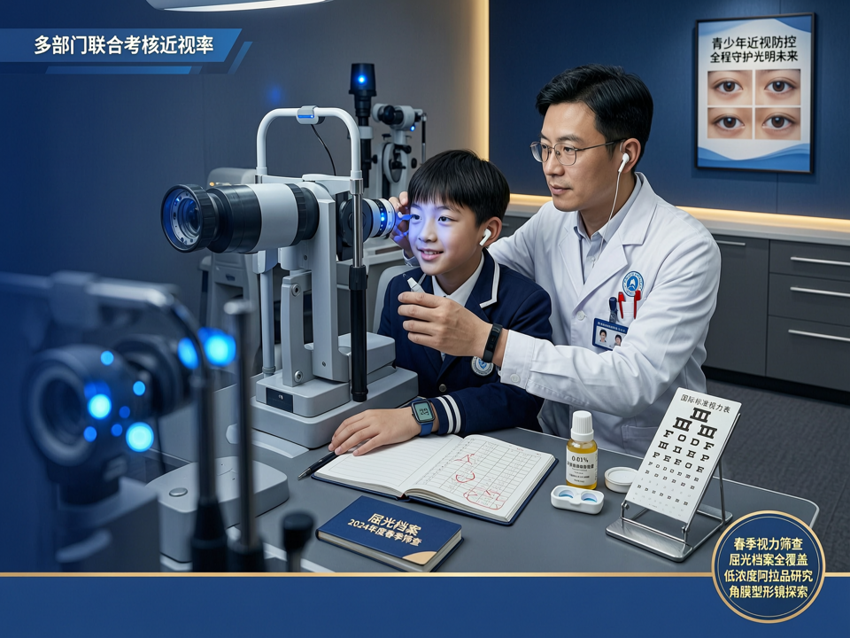 多部门联合考核近视率:我院视光中心启动春季视力筛查与屈光档案全覆盖,探索低浓度阿托品联合角膜塑形镜真实世界研究