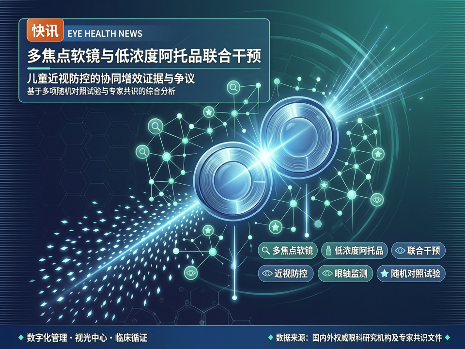 【快讯】多焦点软镜与低浓度阿托品联合:儿童近视防控的“协同增效”证据与争议