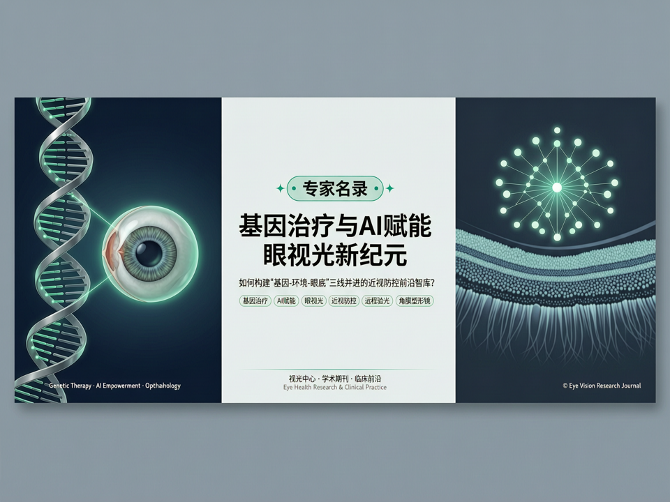 基因治疗与AI赋能眼视光新纪元:【专家名录】如何构建“基因-环境-眼底”三线并进的近视防控前沿智库?