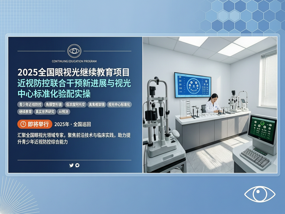2025全国眼视光继续教育项目:近视防控联合干预新进展与视光中心标准化验配实操