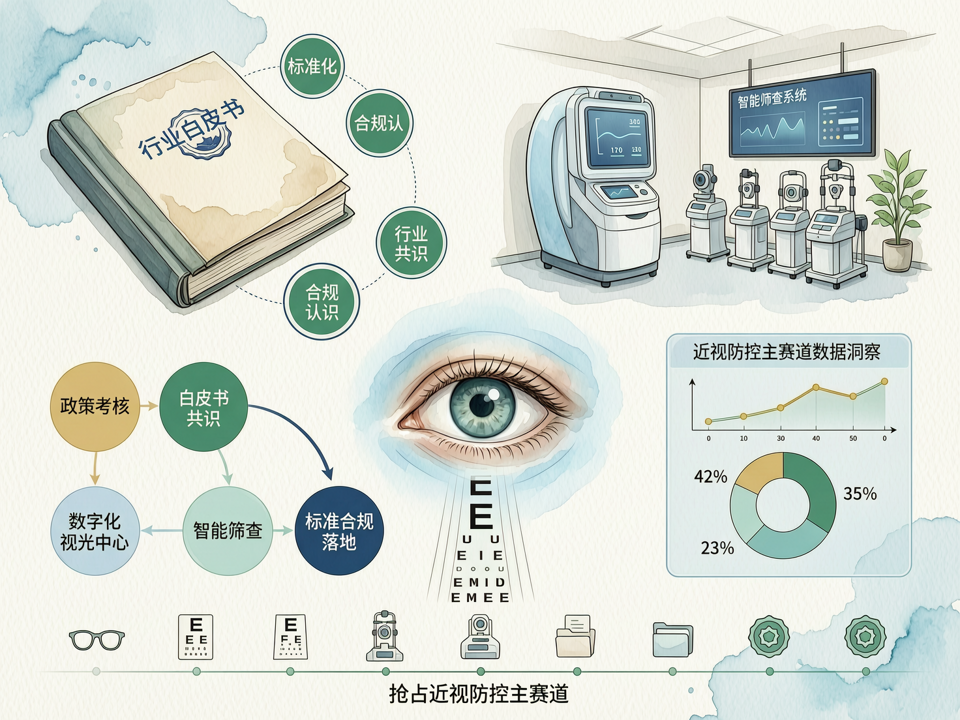 眼科企业“政策考核驱动与行业白皮书共识落地”战略:以标准化合规抢占近视防控主赛道