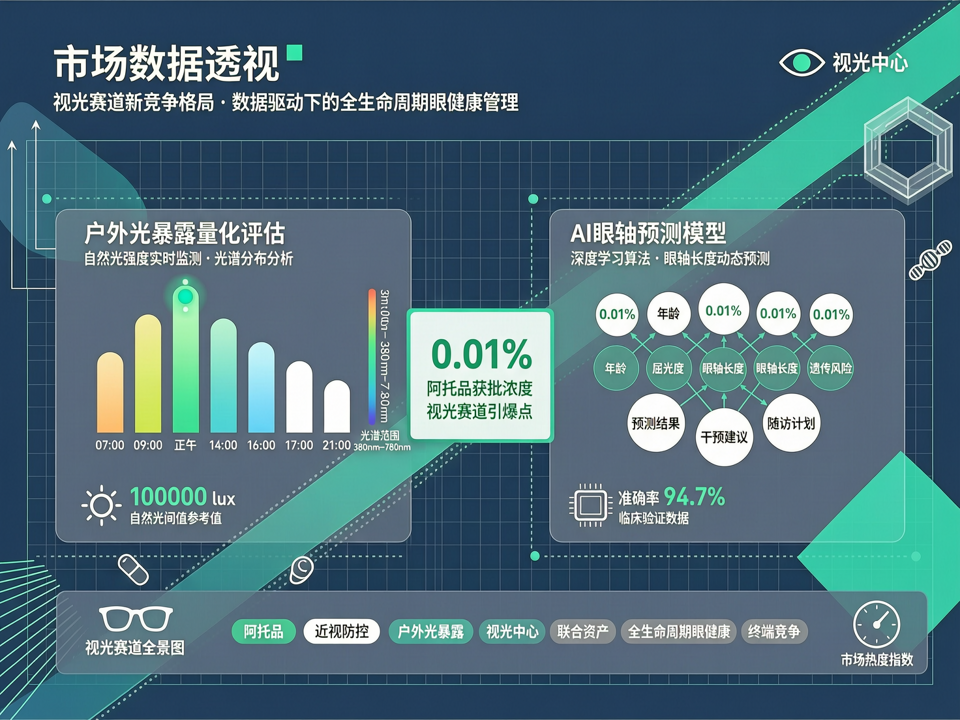 市场数据透视:0.01%阿托品获批引爆视光赛道,户外光暴露量化评估与AI预测模型成为终端新竞争焦点