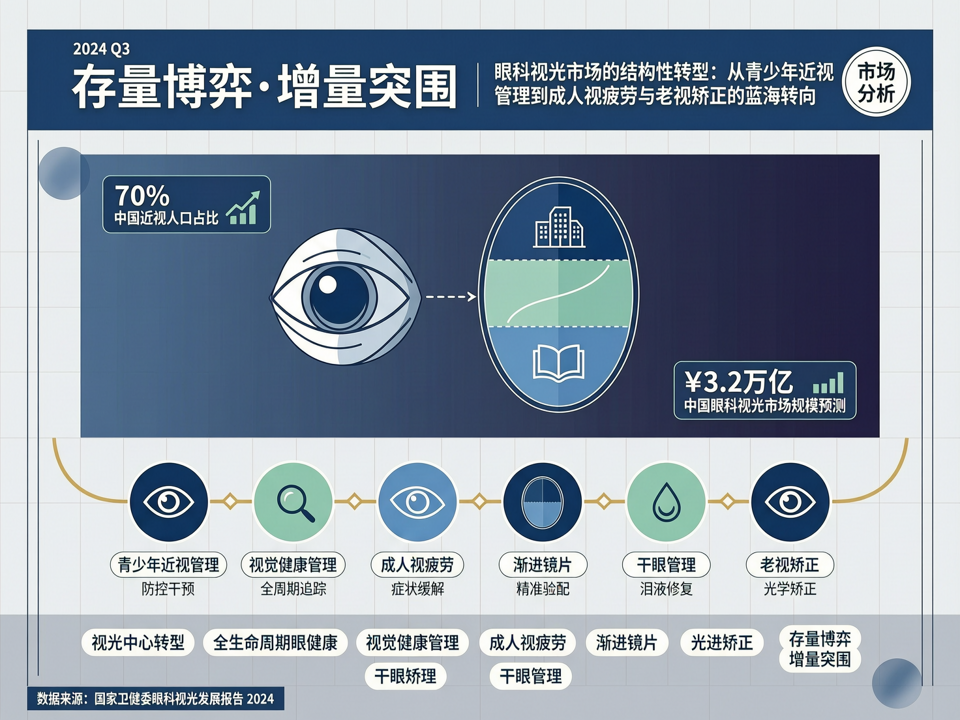 眼科视光市场的“存量博弈”与“增量突围”:从青少年近视管理到成人视疲劳与老视矫正的蓝海转向