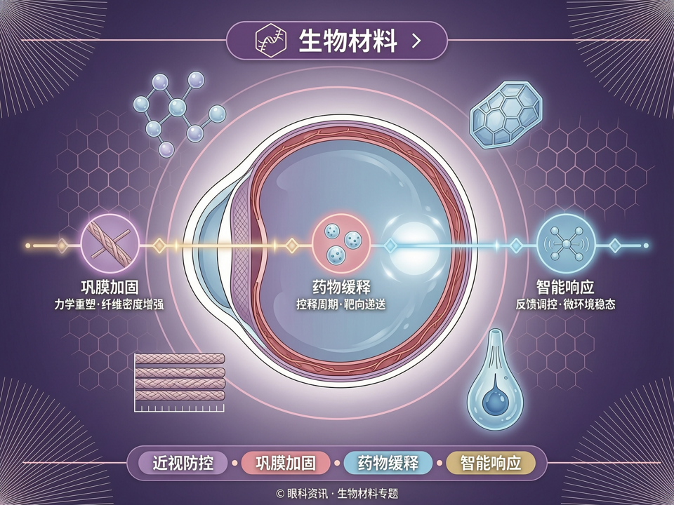 生物材料驱动的眼轴精准干预:从巩膜力学重塑到视网膜微环境调控的近视防控新范式