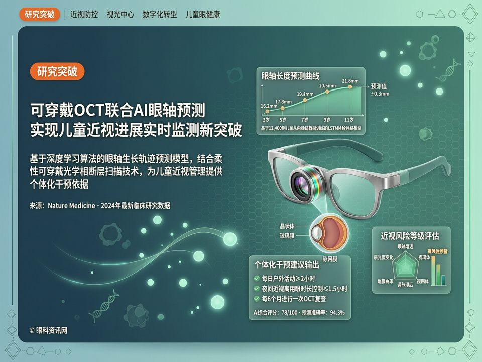 可穿戴OCT联合AI眼轴预测:实现儿童近视进展的实时监测与个体化干预新突破