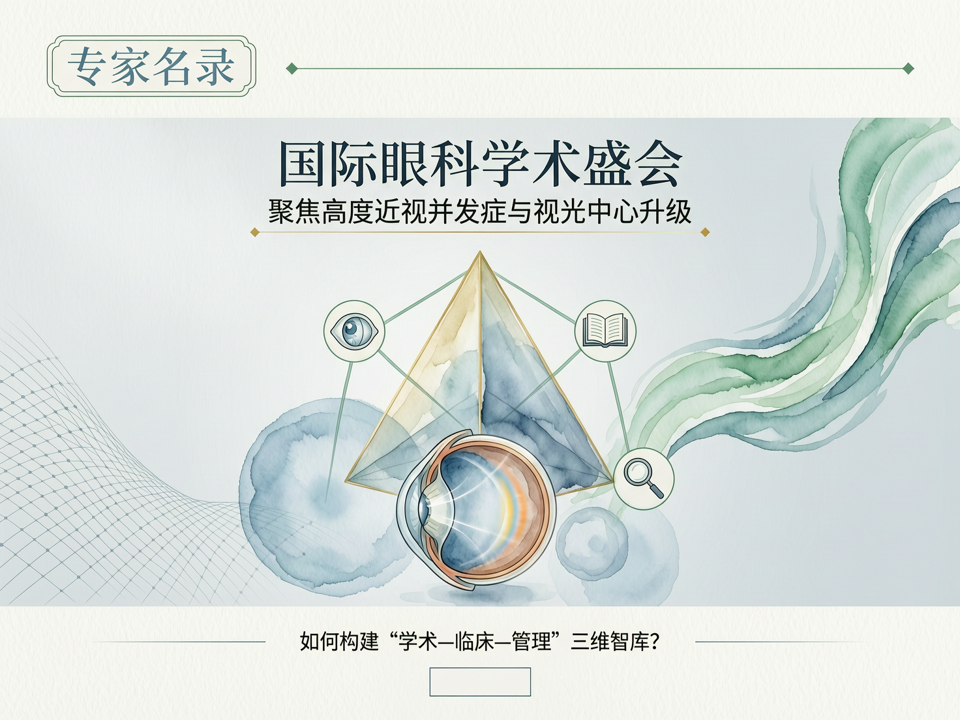 国际眼科学术盛会聚焦高度近视并发症与视光中心升级:【专家名录】如何构建“学术-临床-管理”三维智库?