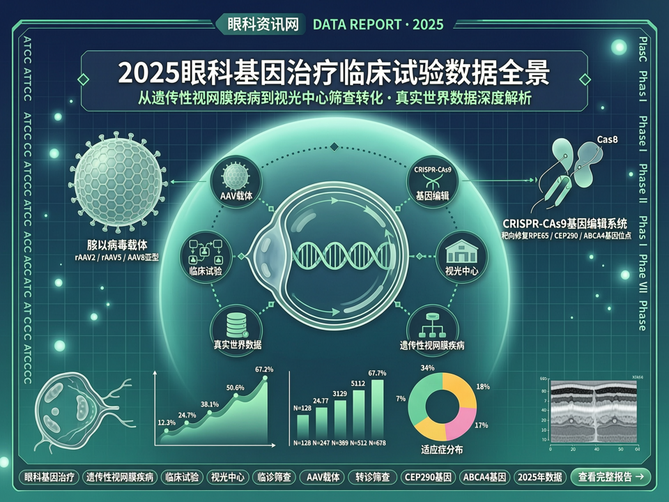 数据报告 | 2025眼科基因治疗临床试验数据全景:从遗传性视网膜疾病到视光中心筛查转化