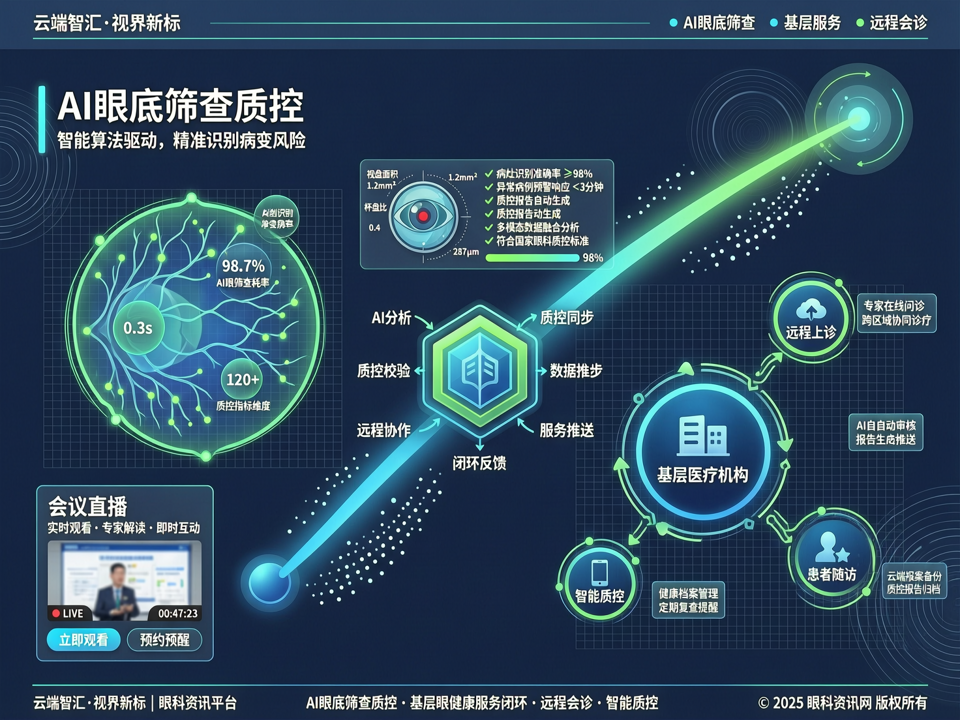云端智汇·视界新标:会议直播聚焦AI眼底筛查质控与基层眼健康服务闭环