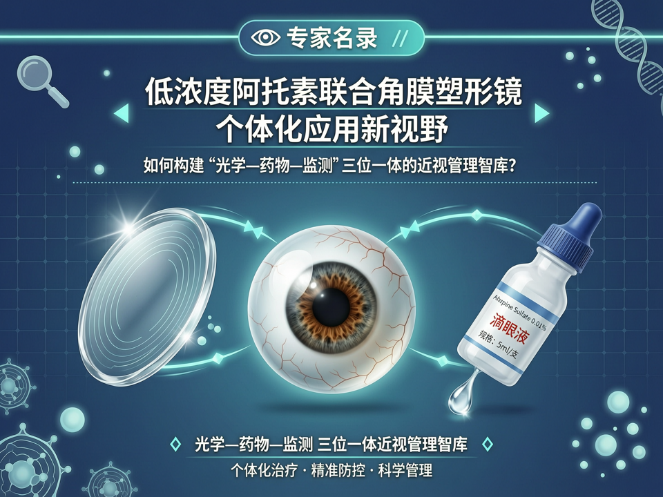 低浓度阿托品联合角膜塑形镜的个体化应用新视野:【专家名录】如何构建“光学-药物-监测”三位一体的近视管理智库?